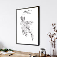 Bangladesh, Asia Scandinavian Style Map Print 