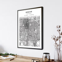 Denver, Colorado Scandinavian Map Print 