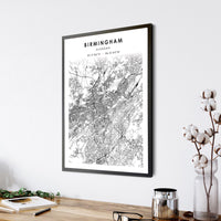 
              Birmingham, Alabama Scandinavian Map Print 
            