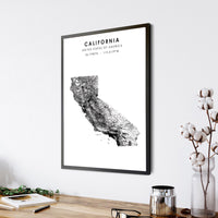 California, United States Scandinavian Style Map Print 