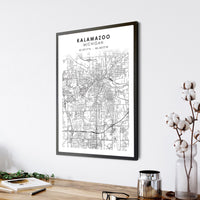 
              Kalamazoo, Michigan Scandinavian Map Print 
            