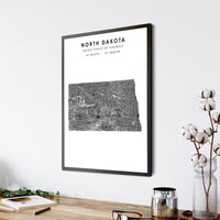 
              North Dakota, United States Scandinavian Style Map Print 
            