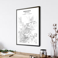 
              Prescott, Arizona Scandinavian Map Print 
            