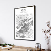 
              Ottawa, Ontario Scandinavian Style Map Print 
            