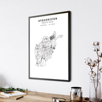
              Afghanistan, Asia Scandinavian Style Map Print 
            