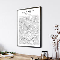 
              Haddonfield, New Jersey Scandinavian Map Print 
            