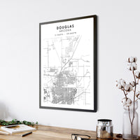 
              Douglas, Arizona Scandinavian Map Print 
            