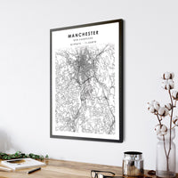 
              Manchester, New Hampshire Scandinavian Map Print 
            