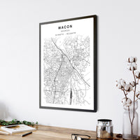 
              Macon, Georgia Scandinavian Map Print 
            