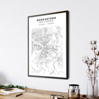 
              Morgantown, West Virginia Scandinavian Map Print 
            