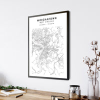 Morgantown, West Virginia Scandinavian Map Print 