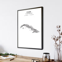 
              Cuba Scandinavian Style Map Print 
            