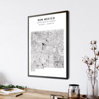 
              New Mexico, United States Scandinavian Style Map Print 
            