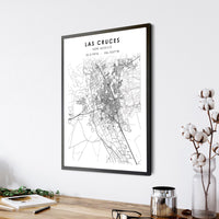 Las Cruces, New Mexico Scandinavian Map Print 
