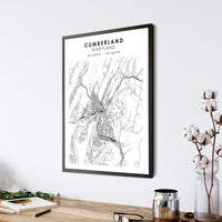 
              Cumberland, Maryland Scandinavian Map Print 
            