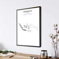 
              Indonesia Scandinavian Style Map Print 
            