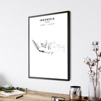 Indonesia Scandinavian Style Map Print 