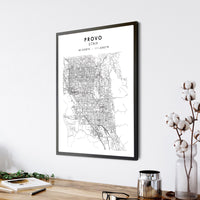 
              Provo, Utah Scandinavian Map Print 
            