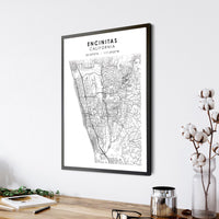 
              Encinitas, California Scandinavian Map Print 
            