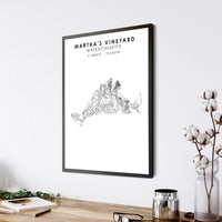 
              Martha's Vineyard, Massachusetts Scandinavian Map Print 
            