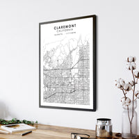 
              Claremont, California Scandinavian Map Print 
            