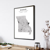 
              Missouri, United States Scandinavian Style Map Print 
            