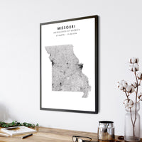 Missouri, United States Scandinavian Style Map Print 