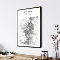 
              Medellin, Colombia Scandinavian Map Print 
            