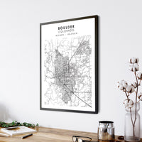 
              Boulder, Colorado Scandinavian Map Print 
            
