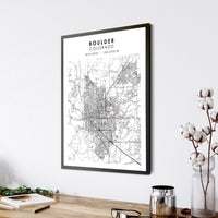 Boulder, Colorado Scandinavian Map Print 