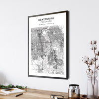 
              Centennial, Colorado Scandinavian Map Print 
            