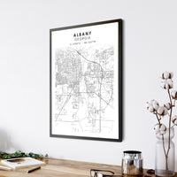 
              Albany, Georgia Scandinavian Map Print 
            