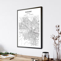 
              Eugene, Oregon Scandinavian Map Print 
            