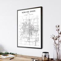 
              Bowling Green, Ohio Scandinavian Map Print 
            