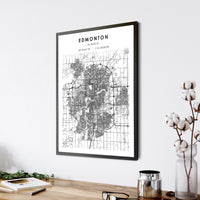 Edmonton, Alberta Scandinavian Style Map Print 
