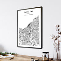 
              Cleveland, Ohio Scandinavian Map Print 
            