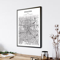 
              Houston, Texas Scandinavian Map Print 
            