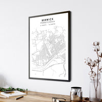 
              Berwick, Pennsylvania Scandinavian Map Print 
            