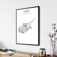 
              Cyprus Scandinavian Style Map Print 
            