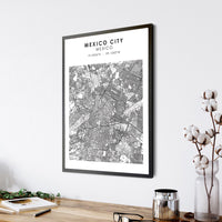 
              Mexico City, Mexico Scandinavian Style Map Print 
            