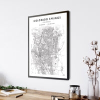 Colorado Springs, Colorado Scandinavian Map Print 