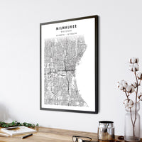 
              Milwaukee, Wisconsin Scandinavian Map Print 
            