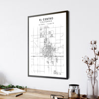 El Centro, California Scandinavian Map Print 