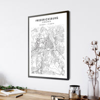 
              Fredericksburg, Virginia Scandinavian Map Print 
            