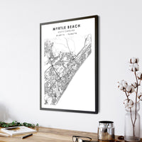 
              Myrtle Beach, South Carolina Scandinavian Map Print 
            