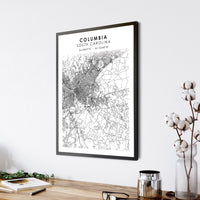
              Columbia, South Carolina Scandinavian Map Print 
            