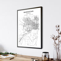 
              Manhattan, Kansas Scandinavian Map Print 
            