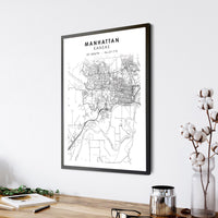 Manhattan, Kansas Scandinavian Map Print 
