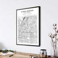 
              Citrus Heights, California Scandinavian Map Print 
            