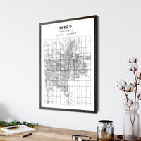 
              Fargo, North Dakota Scandinavian Map Print 
            